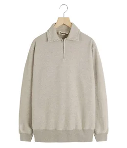 half zip top - Cotton/Linen Light French terry -