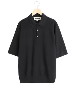 polo sweater - Paper/High twisted wool Half milano rib -