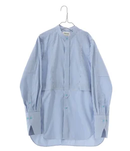 【レディース】athletic stripe tuxedo shirt