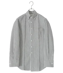【レディース】cotton ox stripe emb tight shirt