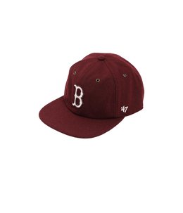 47A CAP-MLB-BOSRED-WOOL APPLIQUE-DK MRN
