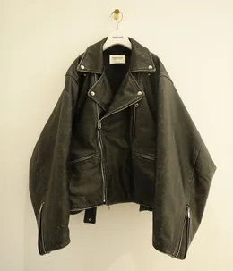【予約】【レディース】double-end stone wash leather jacket