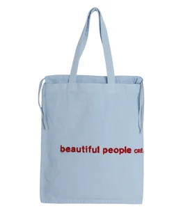 【レディース】brushed logo gathering bag