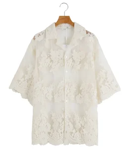 【レディース】SHEER FROWER LACE SHIRT