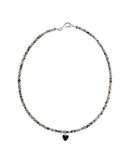 【レディース】HOW RAW HEART CHARM ROUND STONE NECKLACE