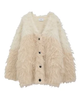 【予約】【レディース】BI COLOR SHAGGY KNIT CARDIGAN