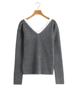 レディース】2WAY FRILL V NECK KNIT TOPS | CLANE(クラネ