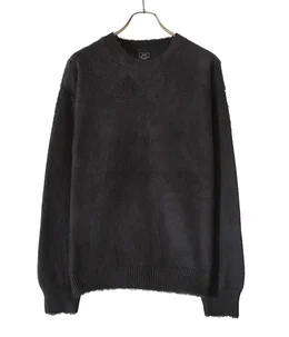 SILK BRUSHED KNIT CREW NECK PULL OVER