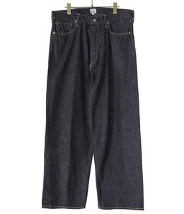 RECYCLED WASTE SUVIN COTTON YARN 11.5oz. DENIM 5POCKET WIDE PANTS WWII MODEL