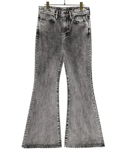 ACID WASHED MODERN FLARED TROUSERS
