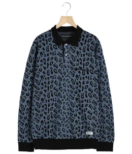 LEOPARD KNIT POLO SHIRT