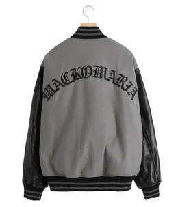 新品 WACKO MARIA VARSITY JACKET ブラック 刺繍 黒 Wacko Maria Men's Type-2 Leather Varsity Jacket in Black