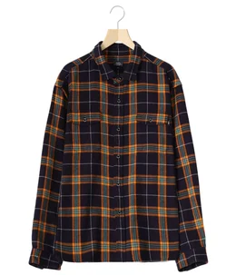 COTTON FLANNEL NAVY CHECK SHIRT