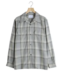 OMBRE PLAID OPEN COLLAR SHIRTS