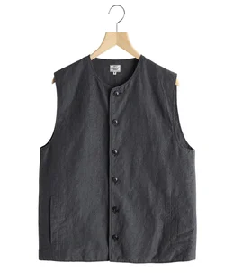 LINEN / WOOL TROPICAL CREW NECK VEST