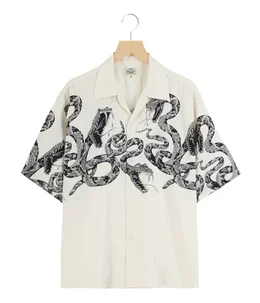 MONOTONE SNAKE S/S OPEN SHIRT