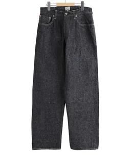 RECYCLED WASTE SUVIN COTTON YARN 14oz DENIM 5POCKET WIDE PANTS