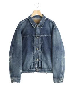 RECYCLED WASTE SUVIN COTTON YARN 14oz DENIM JACKET VINTAGE WASHED
