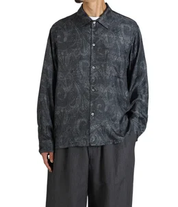 PAISLEY PATTERN SILK TWILL OPEN SHIRT