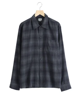 Super 120s WOOL CHECK OPEN SHIRT