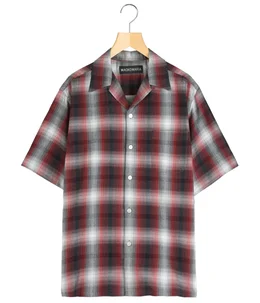 OMBRE CHECK OPEN COLLAR SHIRT S/S ( TYPE-2 )