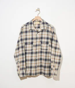 【予約】Brush Nep Check Open Collar Shirts