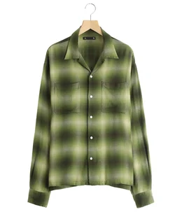 R.Flannel Ombre Open Collar SH