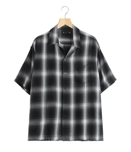 Rayon Dobby Plaid S.S Open Collar SH