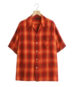 Rayon Dobby Plaid S.S Open Collar SH | MINEDENIM(マインデニム