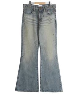FADED MODERN DENIM PANTS FLARED CUT