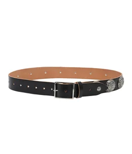 CONCHO LEATHER WIDE BELT