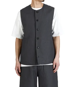 LINEN / WOOL TROPICAL CREW NECK VEST