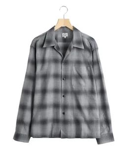 COTTON / SILK NEL CHECK OPEN SHIRT