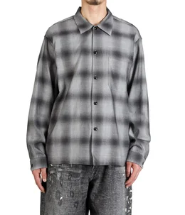 COTTON / SILK NEL CHECK OPEN SHIRT