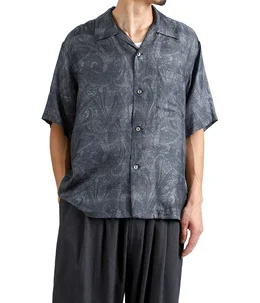 PAISLEY PATTERN SILK TWILL S/S OPEN SHIRT