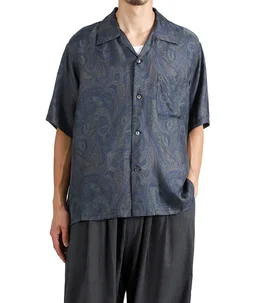 PAISLEY PATTERN SILK TWILL S/S OPEN SHIRT