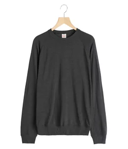 SUMMER WOOL RAGLAN L/S CREW NECK SHIRT