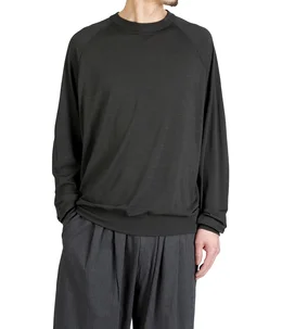 SUMMER WOOL RAGLAN L/S CREW NECK SHIRT