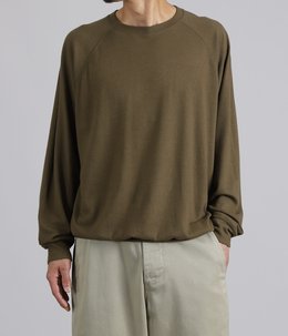Super140s WASHBLE WOOL RAGLAN CREW NECK SHIRT