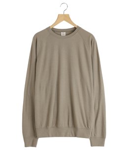 Super140s WASHBLE WOOL RAGLAN CREW NECK SHIRT