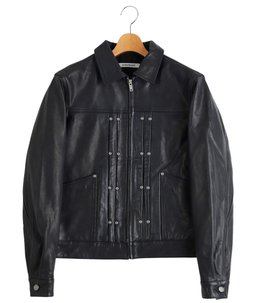 DOUBLE RIVET LEATHER JACKET