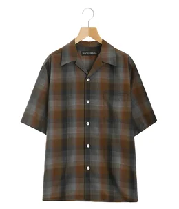 OMBRE CHECK OPEN COLLAR SHIRT S/S ( TYPE-1 ) | WACKO MARIA