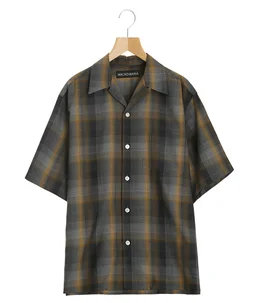 OMBRE CHECK OPEN COLLAR SHIRT S/S ( TYPE-1 )