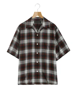 OMBRE CHECK OPEN COLLAR SHIRT S/S ( TYPE-2 )