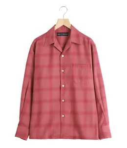 OMBRE CHECK OPEN COLLAR SHIRT L/S