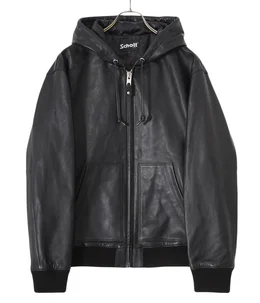 LEATHER FULL ZIP PARKA