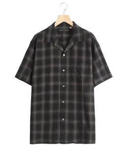 Ombre Check Open Collar S/S Shirt