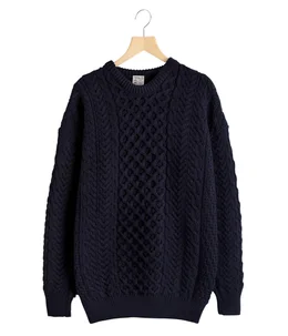 Crew Neck Traditional Aran Sweater