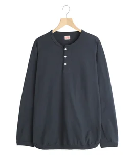 Flat Seam Heavyweight Lengsleeve Henley T Shirt