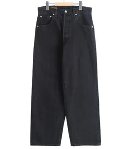 Selvage Black Denim Baggy Jeans